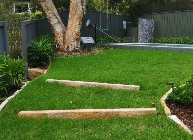 Before-after-Dudley-1 Backyard with trampoline